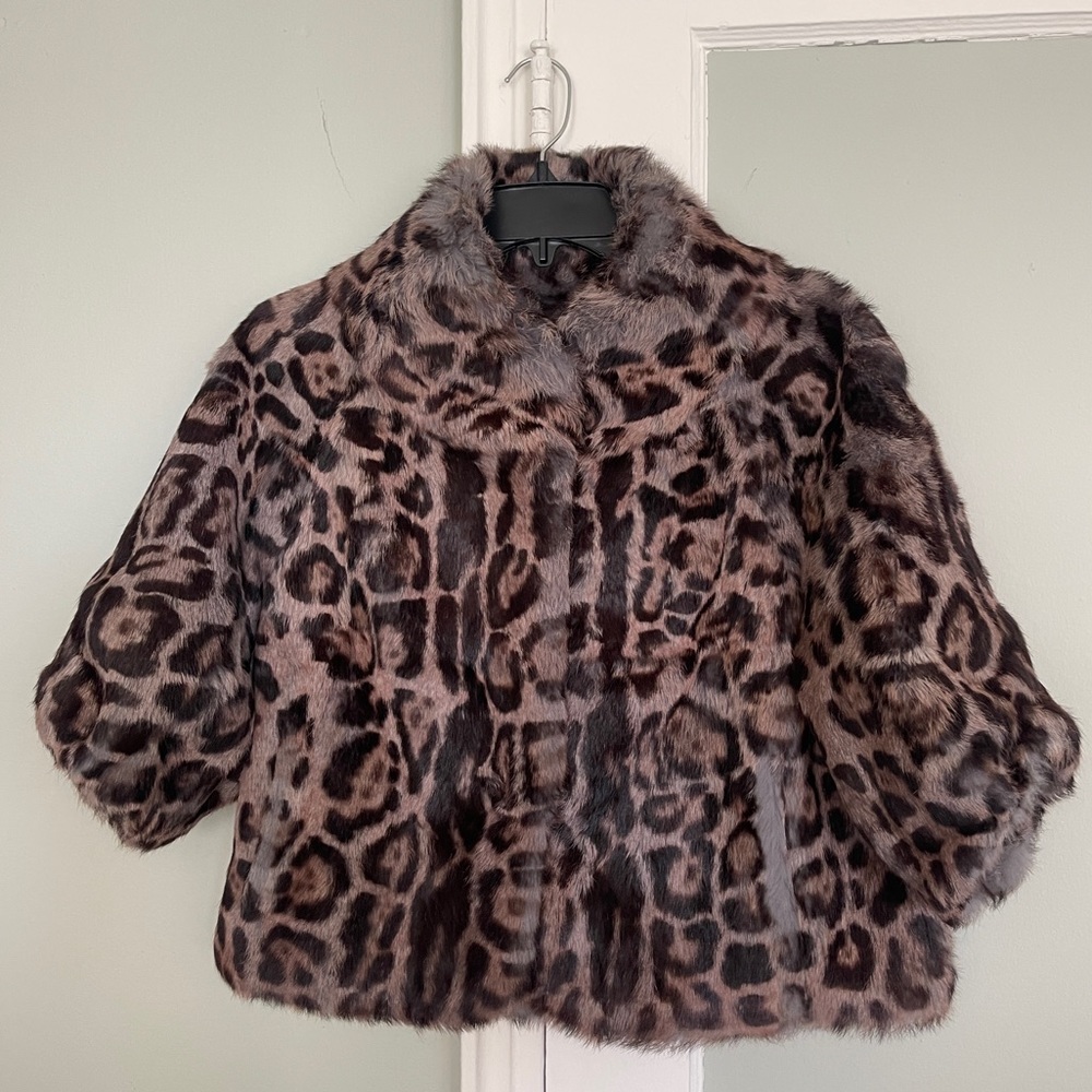 Diane von Furstenberg Leopard / cheetah print fur coat jacket 🐆